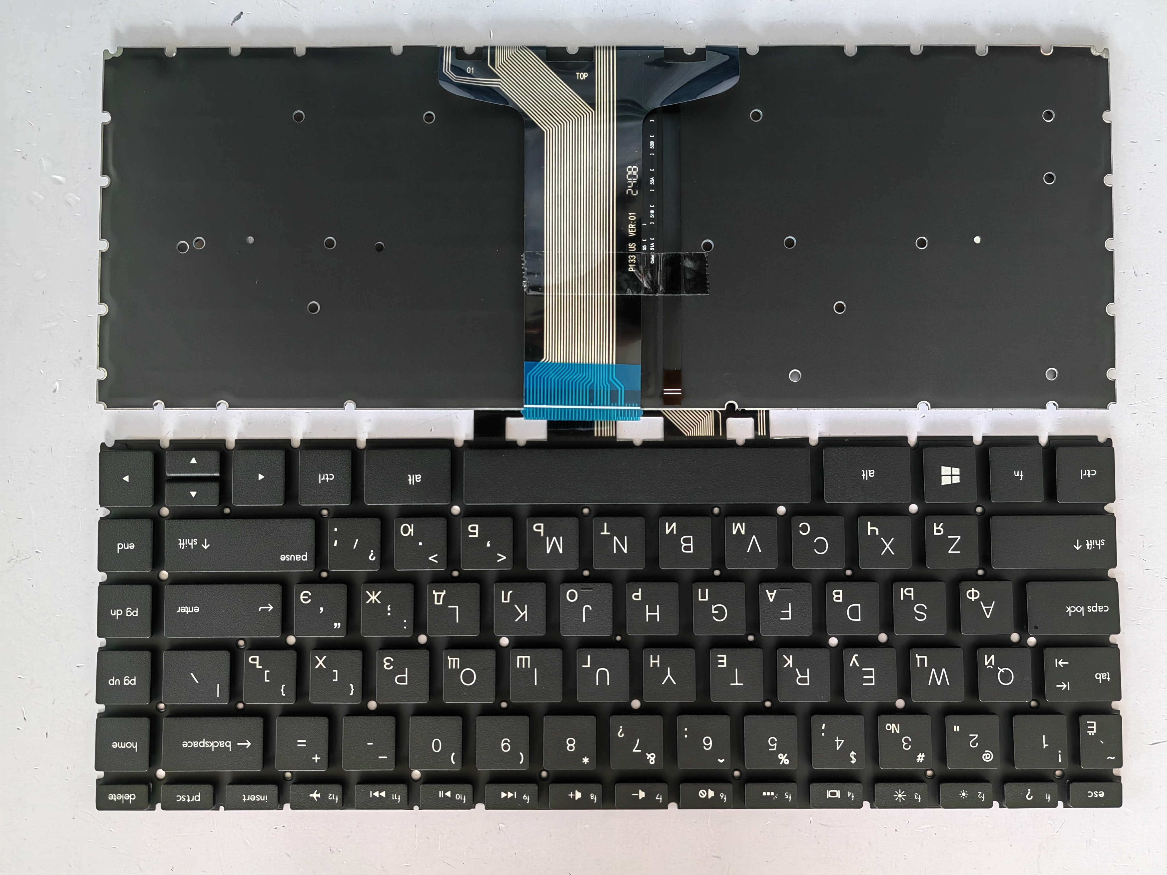 Picture of New Replacement Laptop Keyboard For HP 14-BS BLACK Backlit (OEM) RU Layout